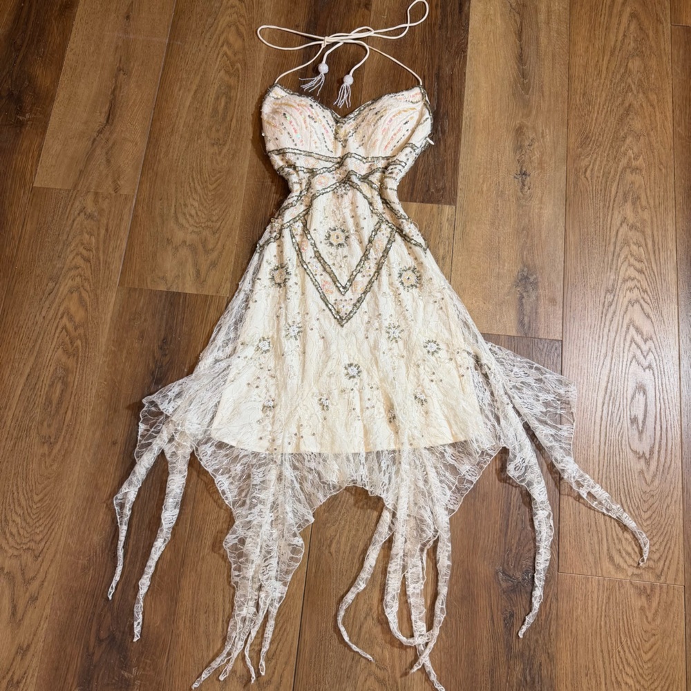 Vintage Y2K Beaded Dress Vintage Beaded Dress Sue Wong Wedding Dress Lace Fairy - Picture 5 of 15